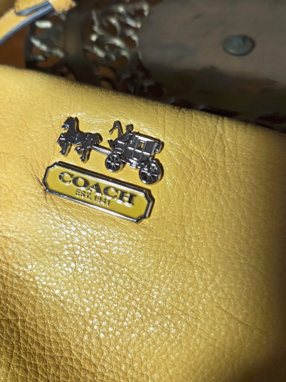 Yellow Coach Crossbody Hobo Bag - Picture 3 of 11